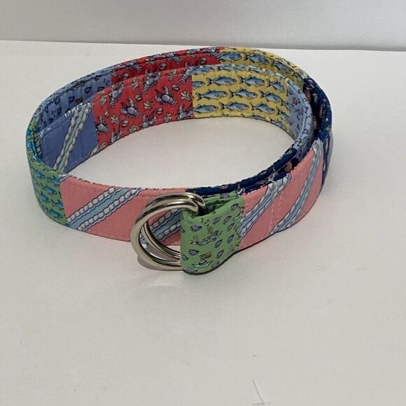 Vineyard Vines Women's Multicolor Colorful Patchwork D Ring Belt Size Small - Picture 1 of 5